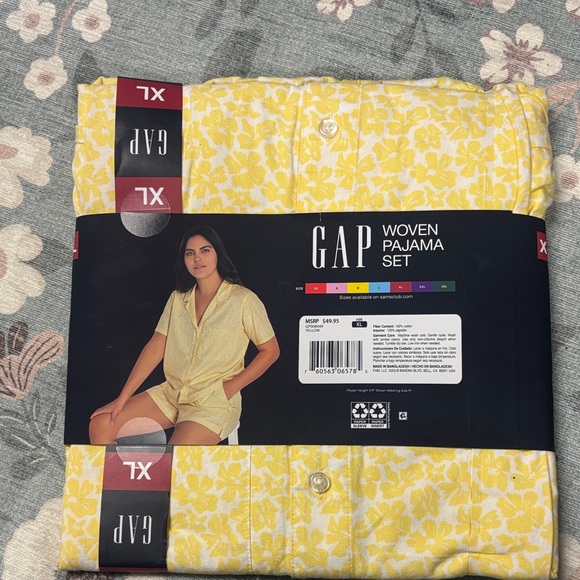 GAP Yellow Floral Woven Pajama Set - Picture 2 of 5